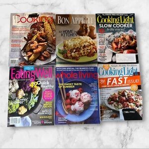 Healthy living Cooking magazines with lots of recipes lot of 6 various issues